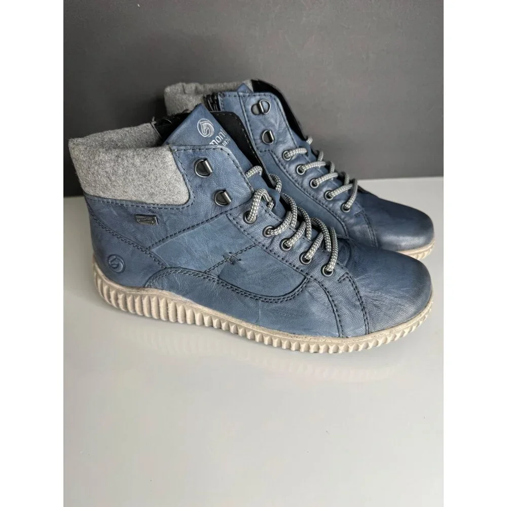 Remonte R8276-14 Liv 76 Baltic Royal Grey Leather High Top Sneaker 41 US 9.5 - Picture 6 of 8